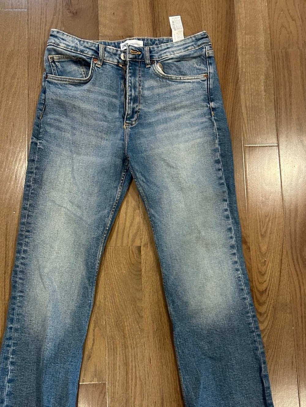 women’s zara cropped jeans wide leg